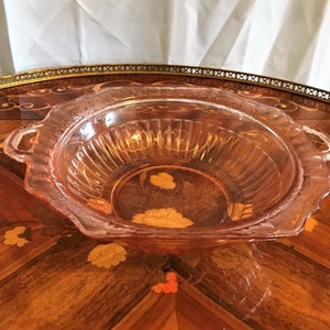 Vintage Pink Depression Glass Open Serving Bowl, Mayfair/Open Rose, Hocking glass Company, Pink Glass Bowl