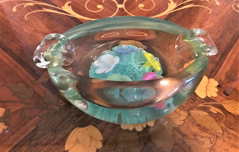 Vintage Hand Blown St Clair Glass Ashtray Paperweight Made in Etsy