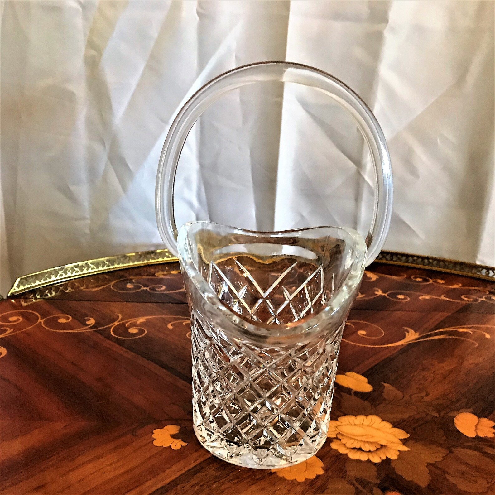 Vintage Galway Irish Crystal Basket Diamond Pattern Czech Etsy
