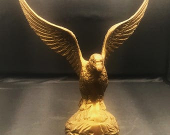 Majestic Brass Eagle Statue: 11 Inch Tall Decor