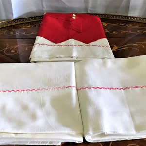 Three Vintage Pillow Cases, Pillow Slips, Home Decor, Bedroom Decor, Linens, Bed Linens,One pair and a Spare