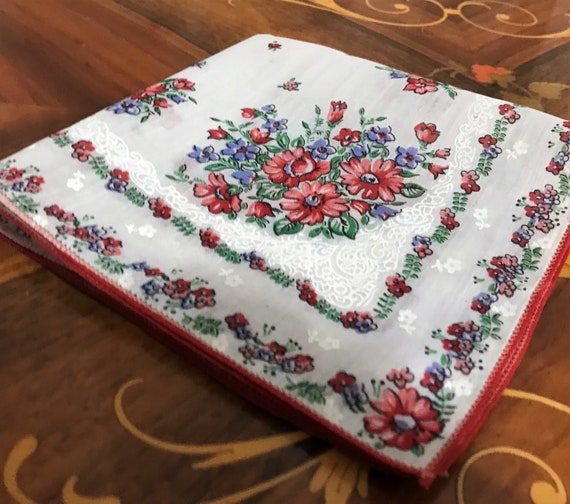 Vintage Floral Handkerchief, Vintage Hankie, Flow… - image 7