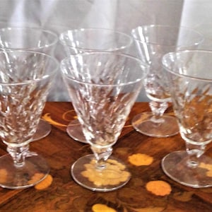 Six Vintage Libbey Wheelcut Wine or Water Glasses