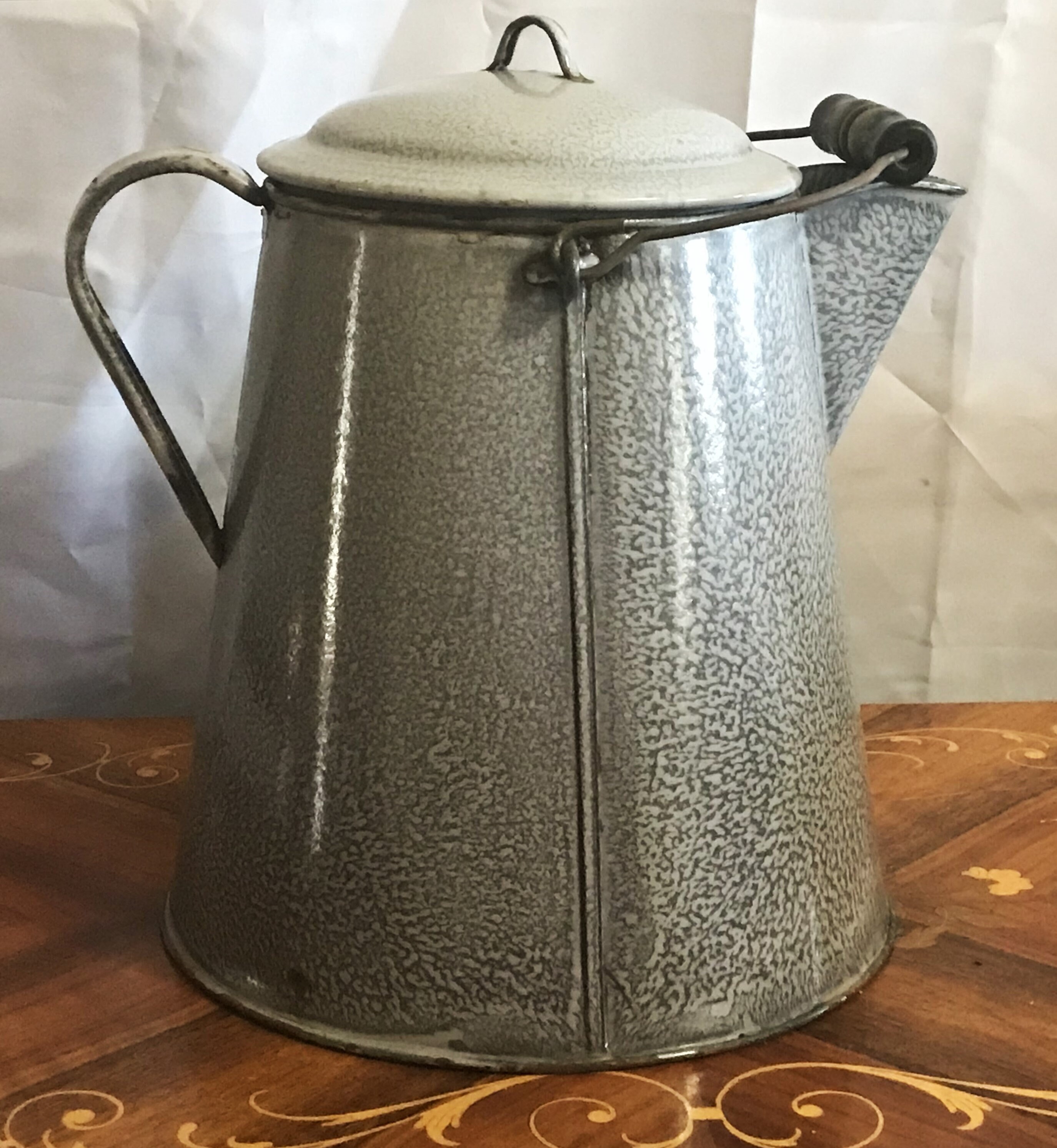 Black Vintage Speckled Graniteware Coffee Pot - Gaslight Square Shoppes