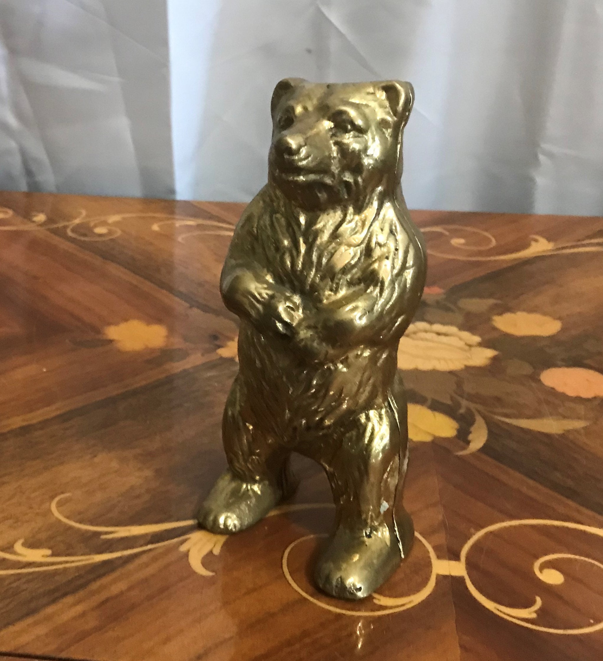 Vintage Brass Bear Figurine Brass Collectible Piggy Bank Etsy