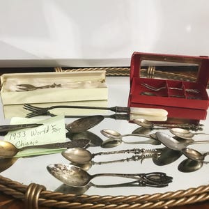 Vintage Miscellaneous Collection of Silverplate Miniature Spoons and Forks