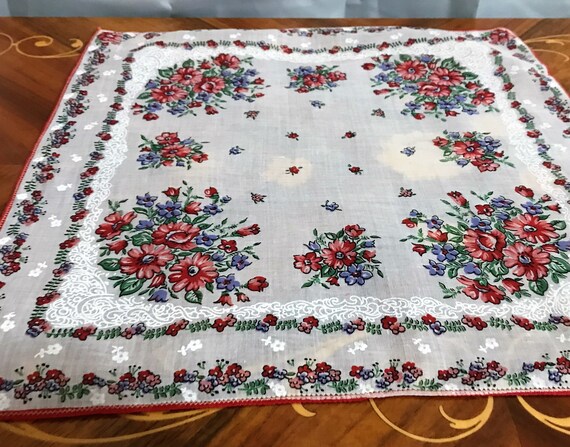 Vintage Floral Handkerchief, Vintage Hankie, Flow… - image 10