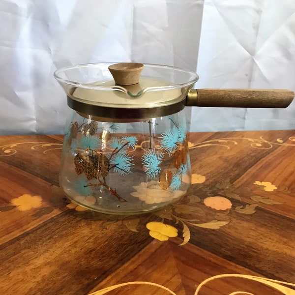 Vintage David Douglas Pinecone Flameproof Coffee or Sauce Pot with Lid, Tea Pot