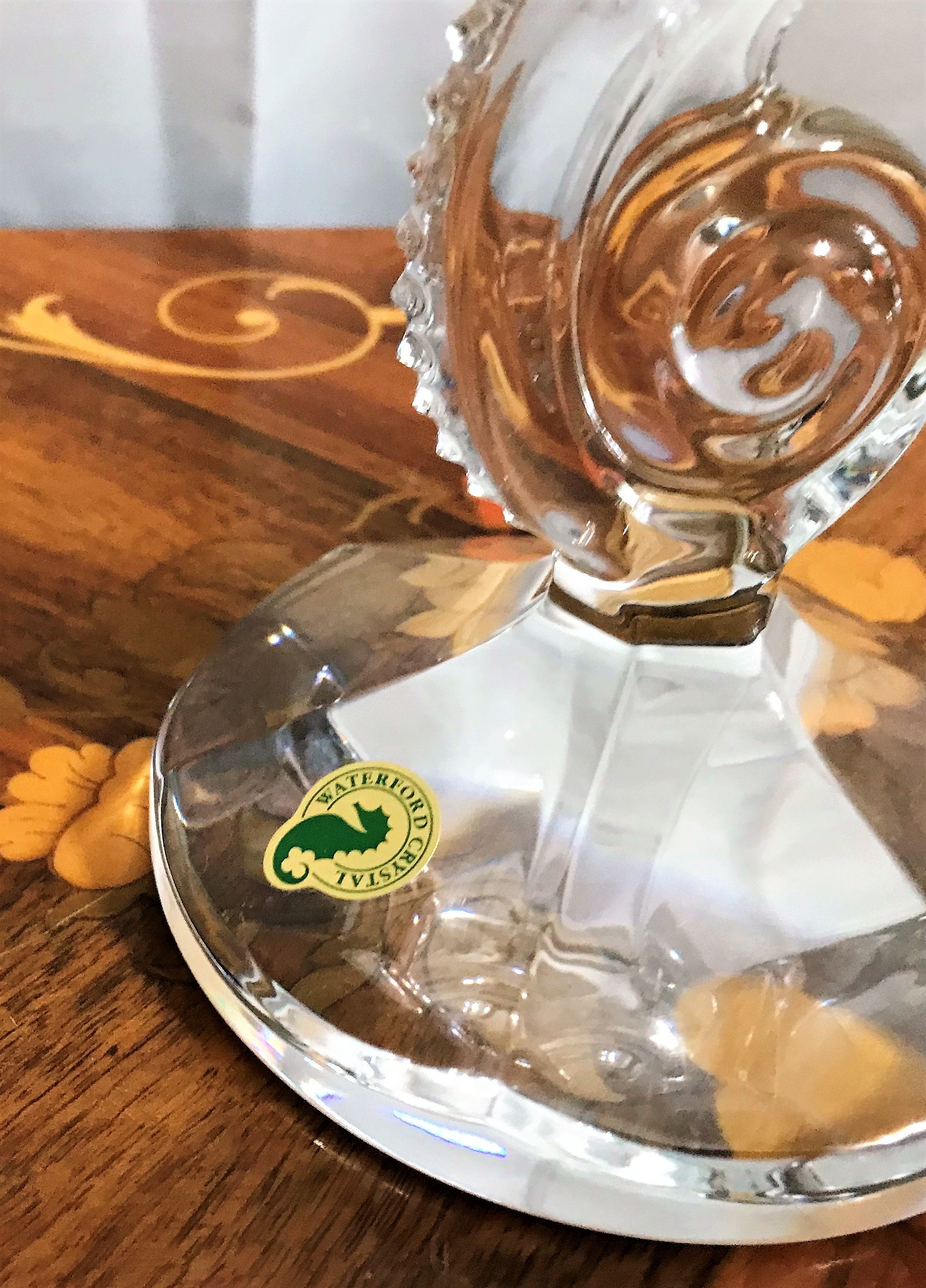 Vintage Waterford Irish Cut Lead Crystal Seahorse Candle Stick Etsy