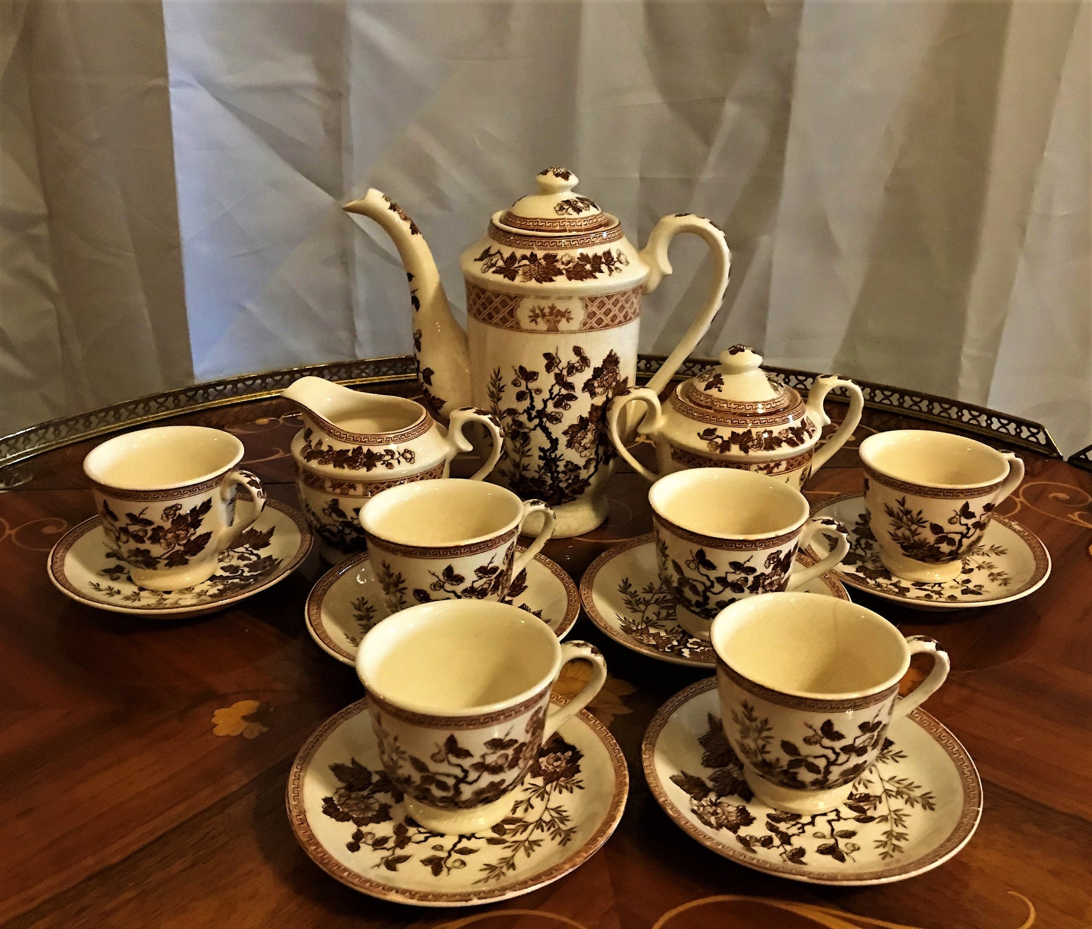 Vintage 17 Piece Nasco Indian Tree Coffee/Tea Set Teapot with Etsy