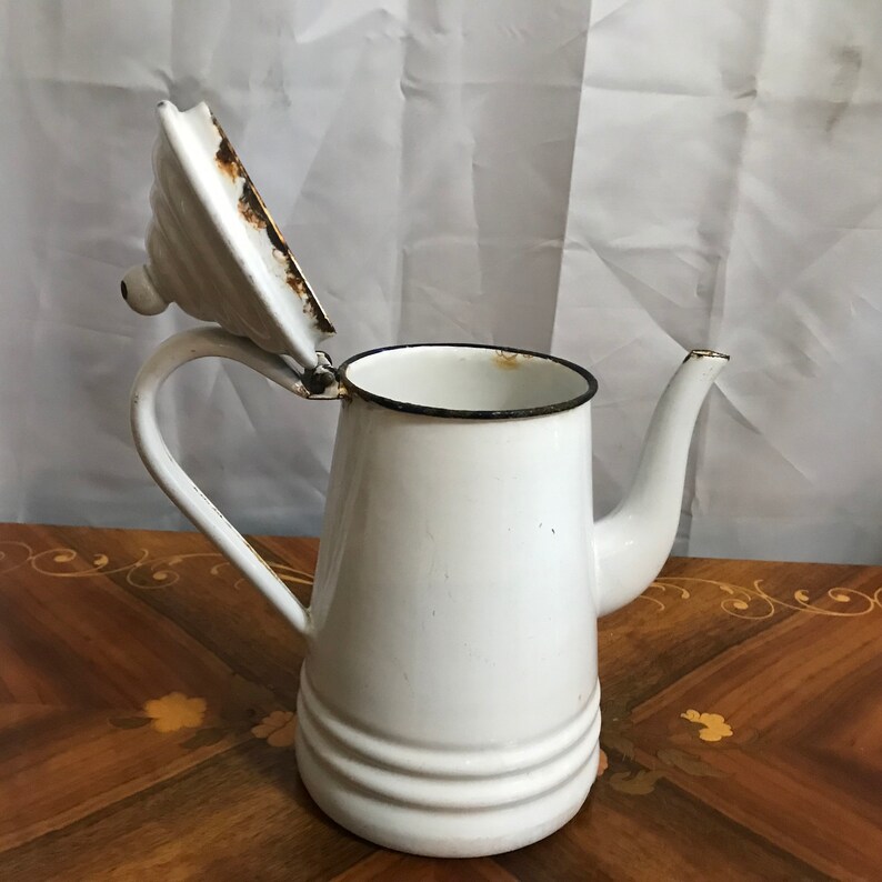 Vintage Enamelware Coffee Pot Cowboy Coffee Pot Camping Pot Etsy