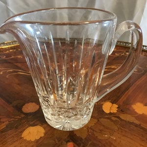 Vintage Faceted Clear Glass Waterford Lismore Crystal Water Pitcher, Milk Pitcher, Small Pitcher, Home Decor