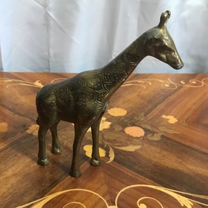 Vintage Brass Giraff Figurine, Brass Collectible, Home Decor, Paper Weight, Office Decor