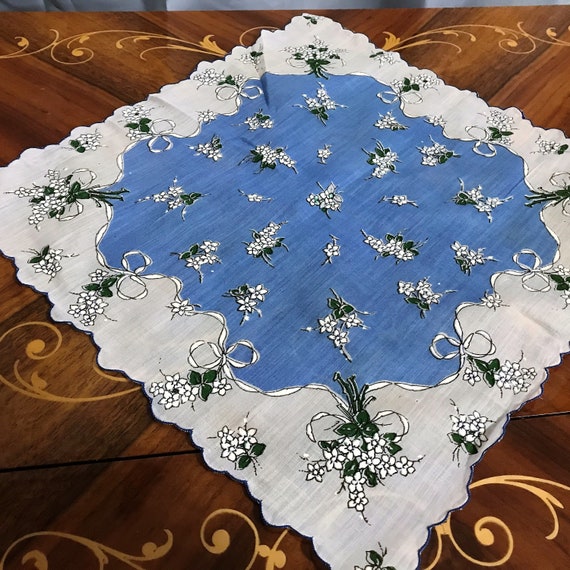 Vintage Floral Handkerchief, Vintage Hankie, Stat… - image 2