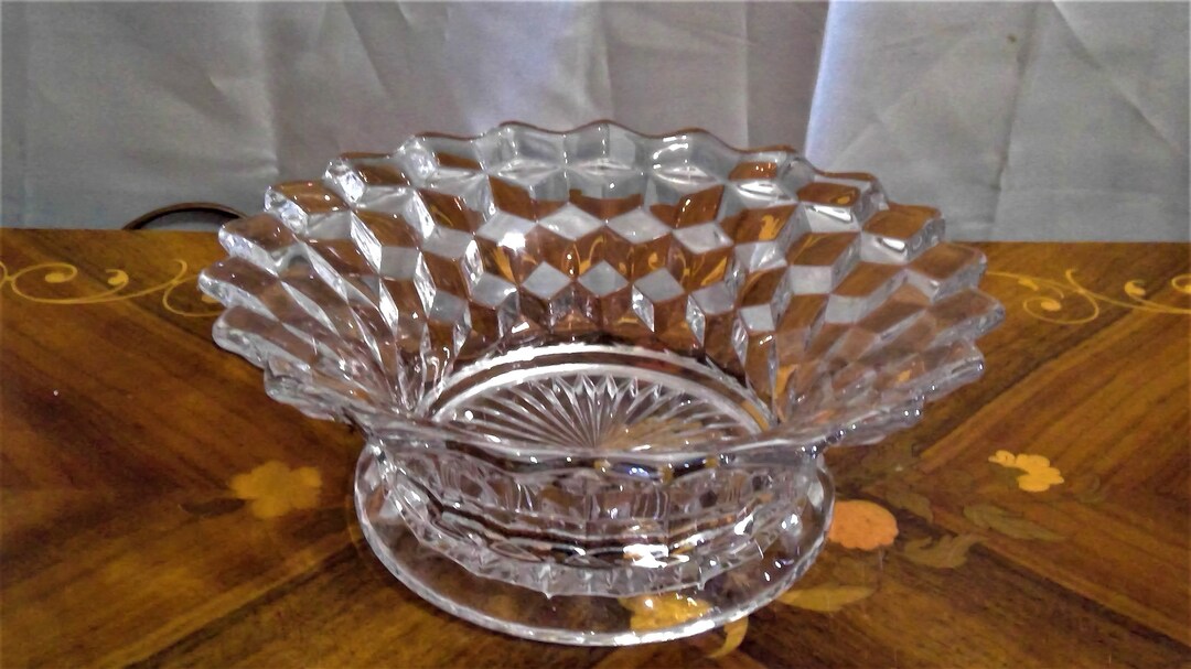 Vintage Centerpiece Bowl Fostoria American Clear Glass Etsy