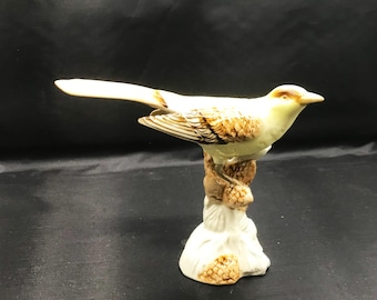Vintage Royal Dux Porcelain Cuckoo Bird Figurine On Branch #359 Czechoslovakia 6" Tall
