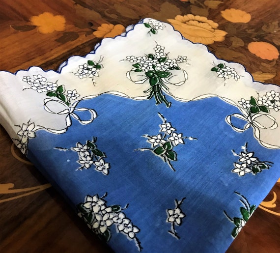 Vintage Floral Handkerchief, Vintage Hankie, Stat… - image 8