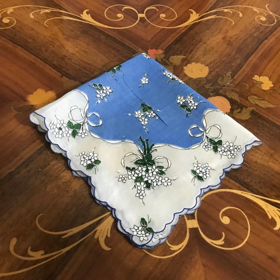 Vintage Floral Handkerchief, Vintage Hankie, Stat… - image 6