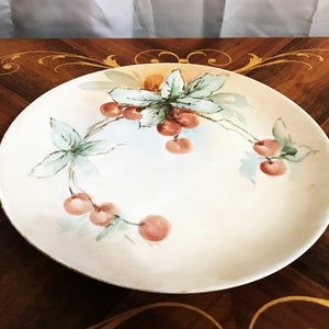 Antique Victorian Hand Painted Plate with Cherries, Marked Bavaria, Fine China Plate, Home Decor