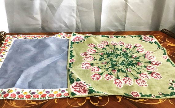 Two Vintage Handkerchiefs, Vintage Hankies, Flora… - image 2