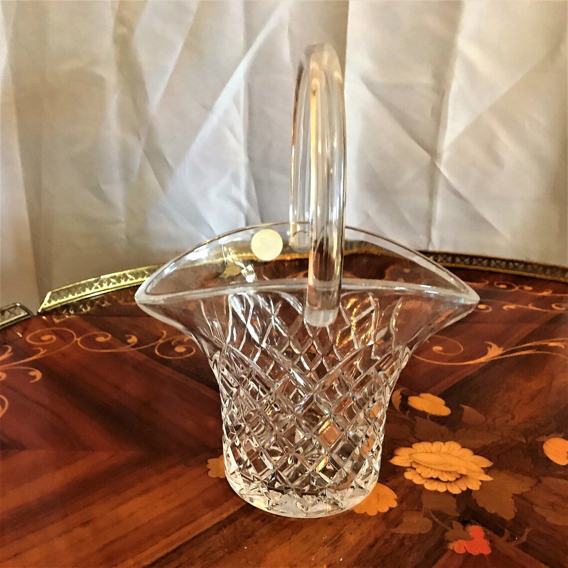 Vintage Galway Irish Crystal Basket Diamond Pattern Czech Etsy