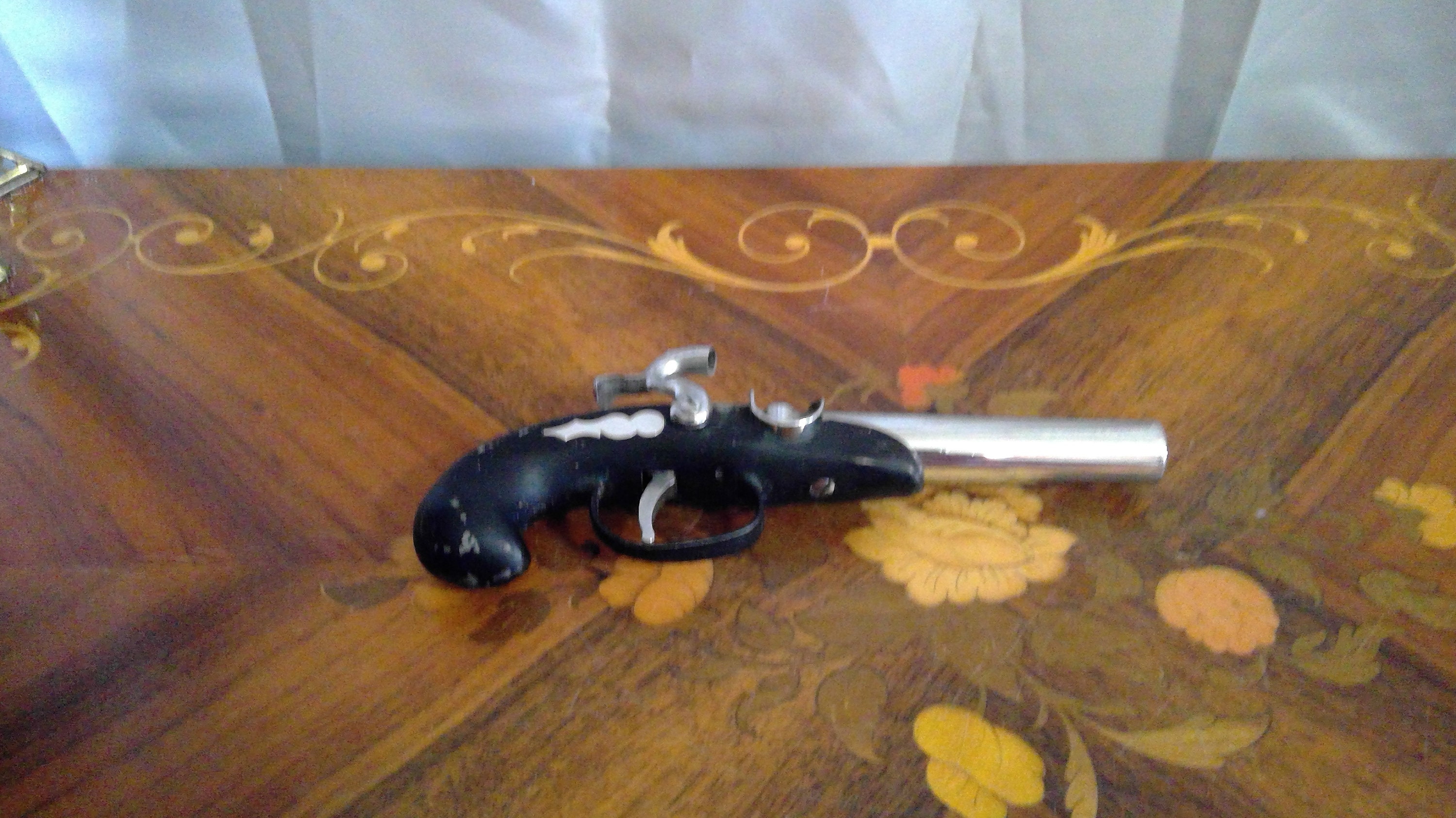 Vintage Table or Cigarette Lighter Shaped Like A Pistol or Gun