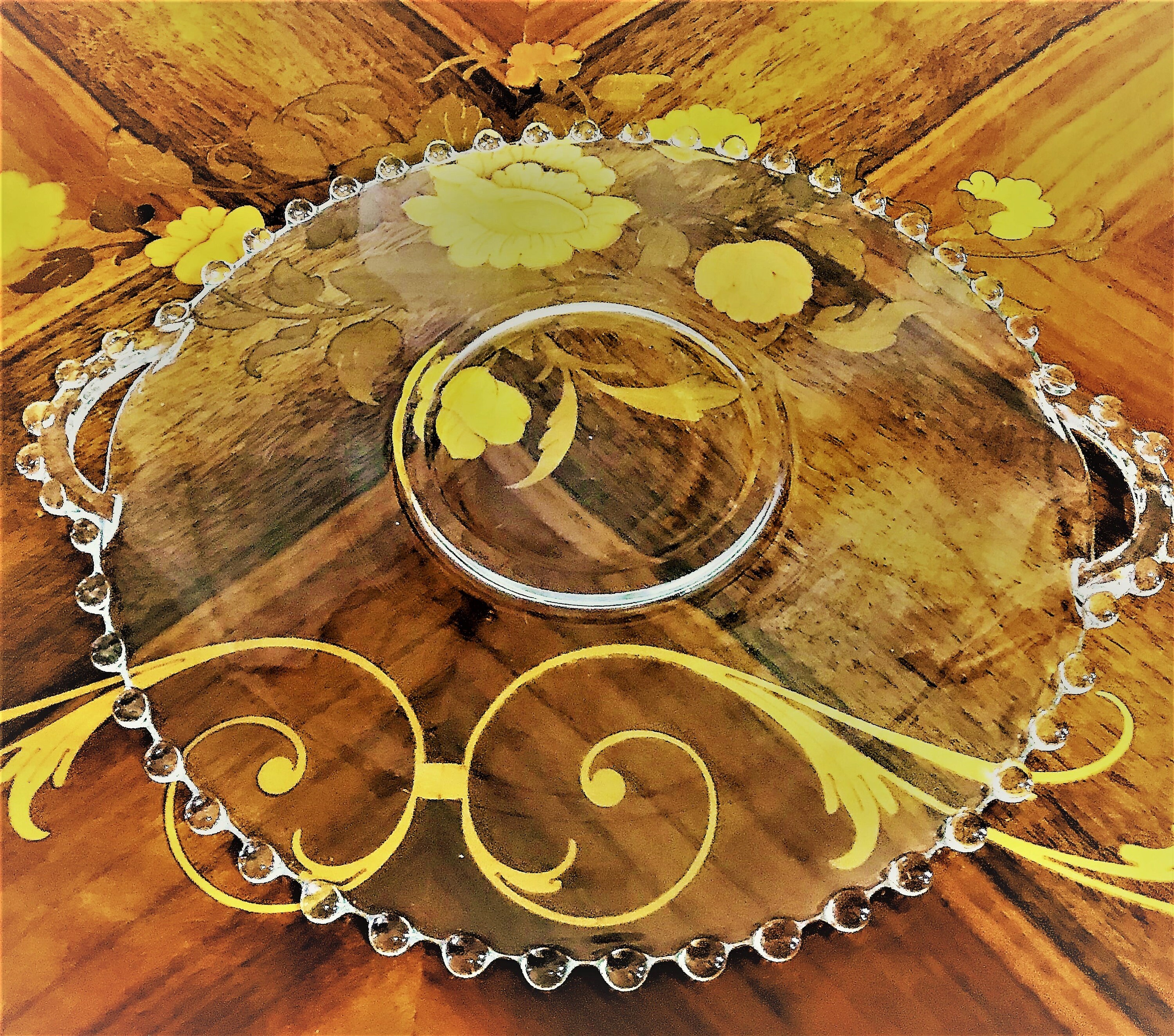 食器 Vintage / Candlewick plates Vintage Candlewick by Imperial Glass CO, Serving Plate, Double