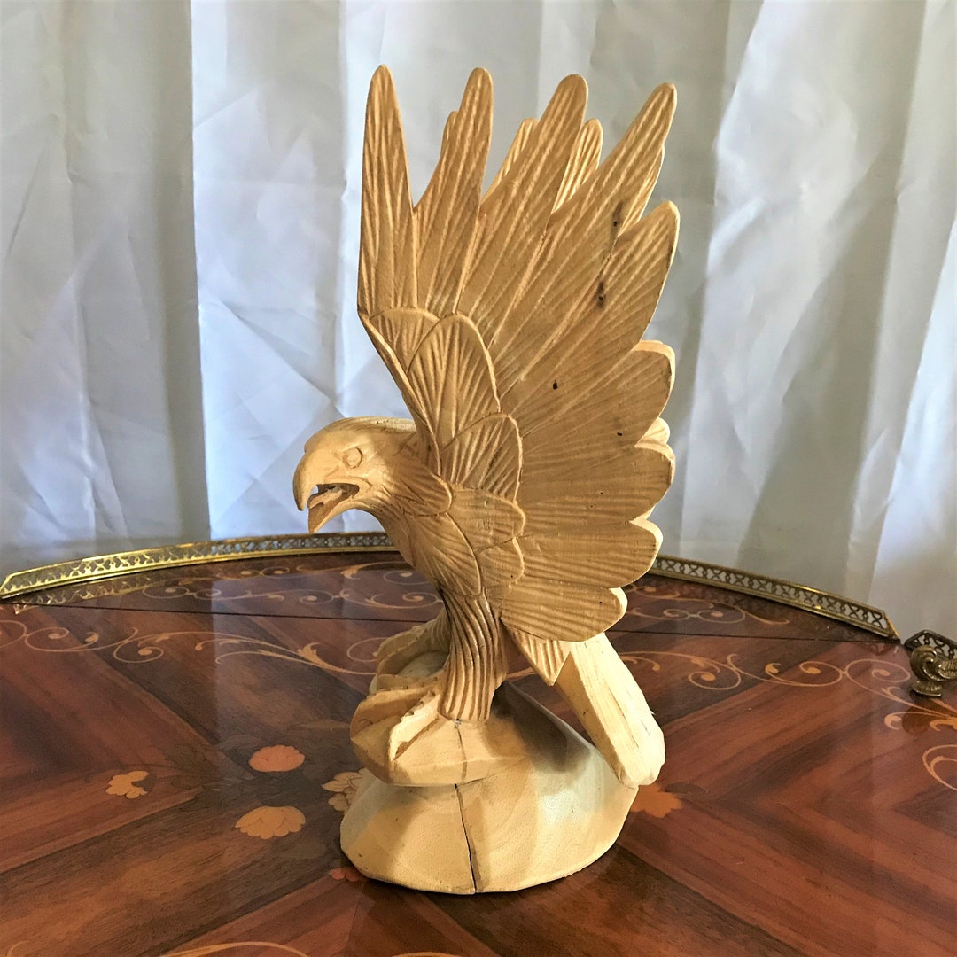 Vintage Hand Carved Wooden American Eagle, Bald Eagle, Home Decor ...