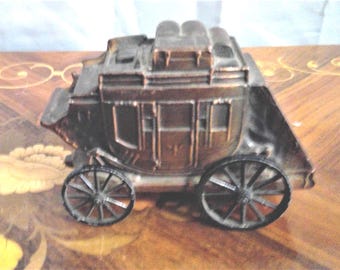 Merchants Bank Coppertone Stagecoach Coin Bank