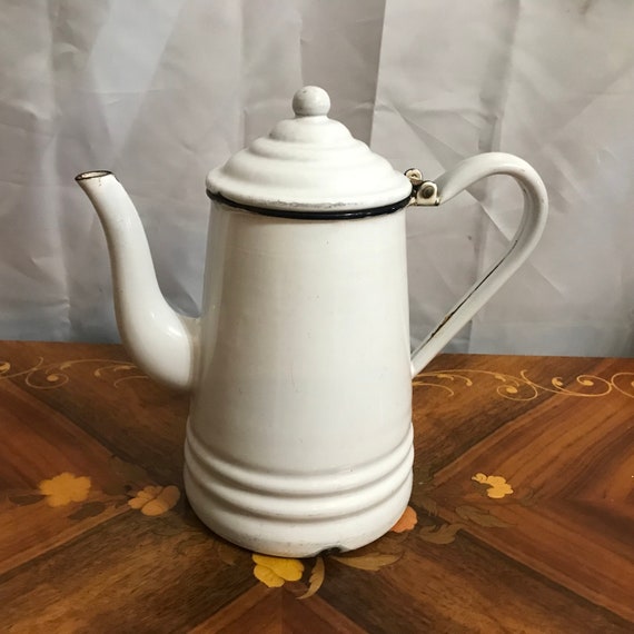 Vintage Enamelware Coffee Pot Cowboy Coffee Pot Camping Pot 