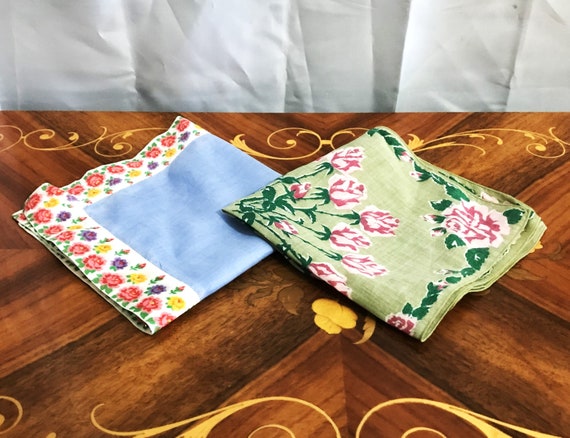 Two Vintage Handkerchiefs, Vintage Hankies, Flora… - image 6