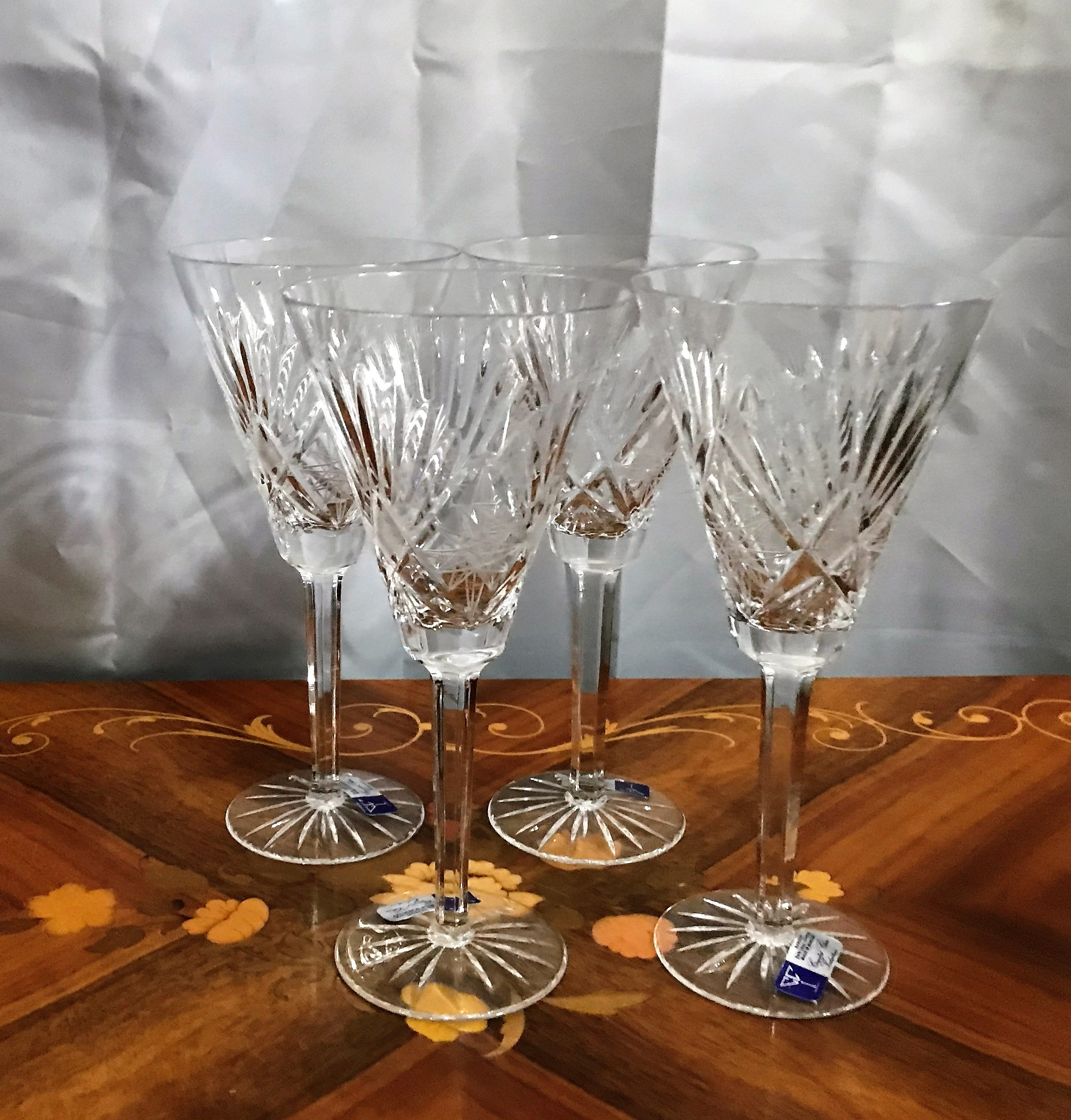 Lead Crystal Water Glass, 24 Percent Lead Crystal, Set of Five