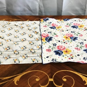 Two Vintage Handkerchiefs, Vintage Hankies, Floral Hankie