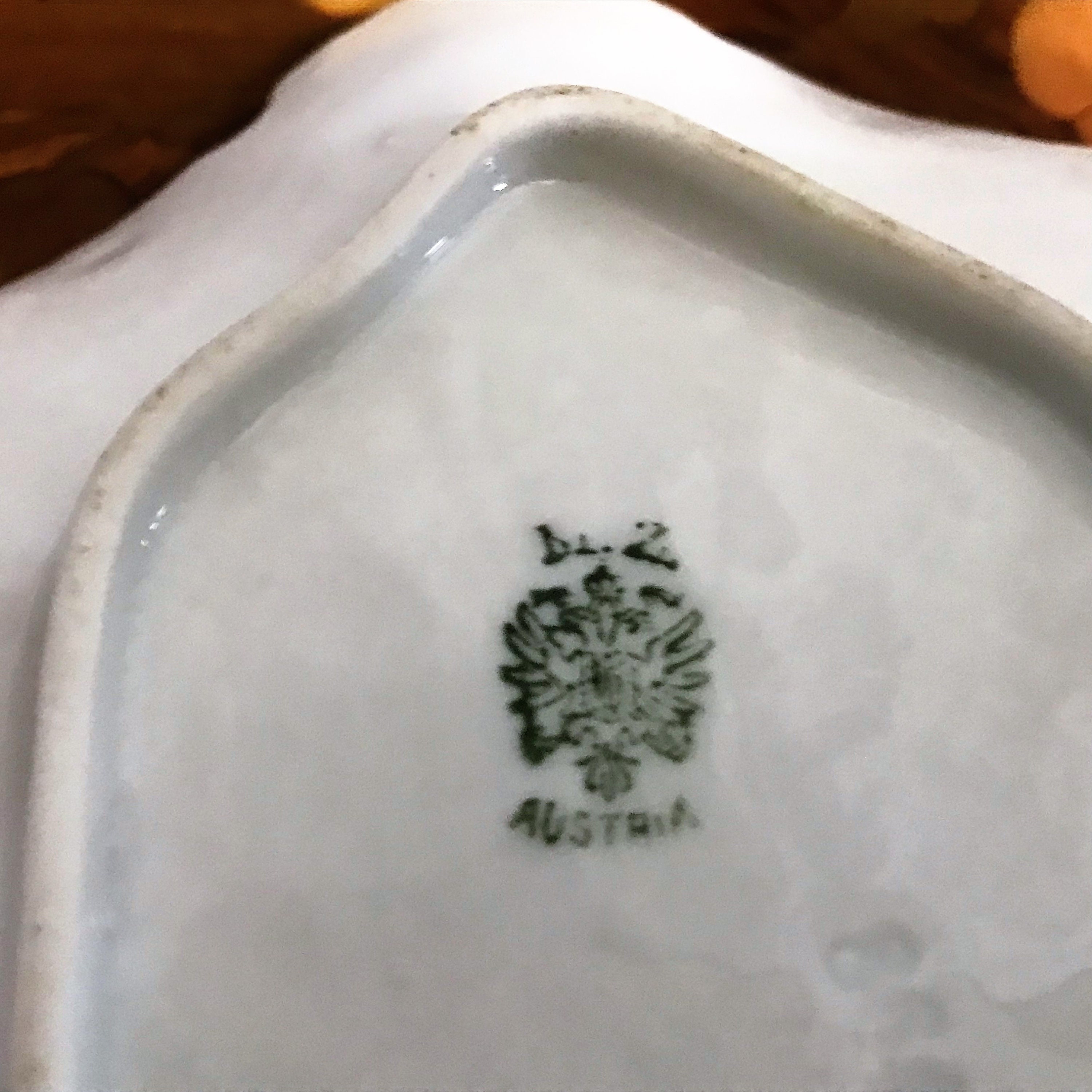 Antique Porcelain Dish, M Z Austria, Moritz Zdekauer, Hand Painted