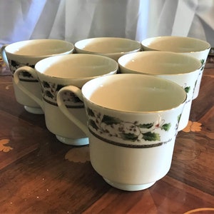 Holly Holiday Christmas Dishes, Made By Royal Limited China, Holly Garland, Gold Trim