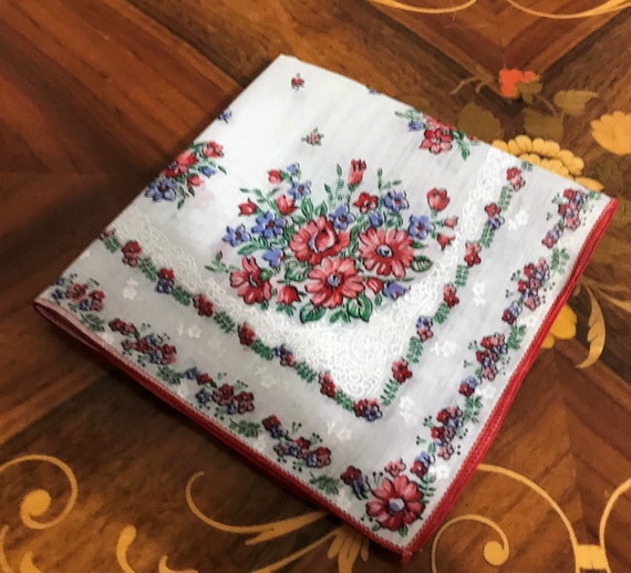 Vintage Floral Handkerchief, Vintage Hankie, Flow… - image 9