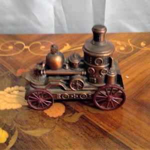 Merchants Bank Coppertone Steam Engine Coin Bank