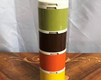 Vintage Tupperware Stacking Spice Rack: Retro Kitchen Storage