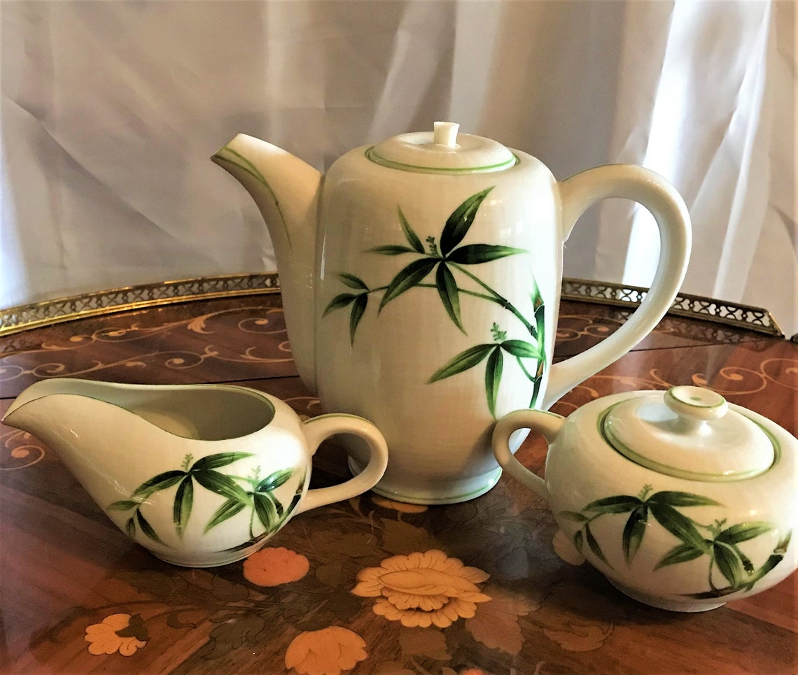 Vintage Hand Painted Craftsman China Tea Set Teapot Creamer Etsy