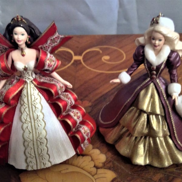Two Vintage Hallmark Barbie Christmas Ornament, Keepsake Ornaments, 1996 & 1997