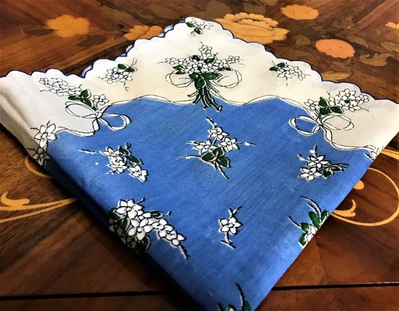 Vintage Floral Handkerchief, Vintage Hankie, Stat… - image 9