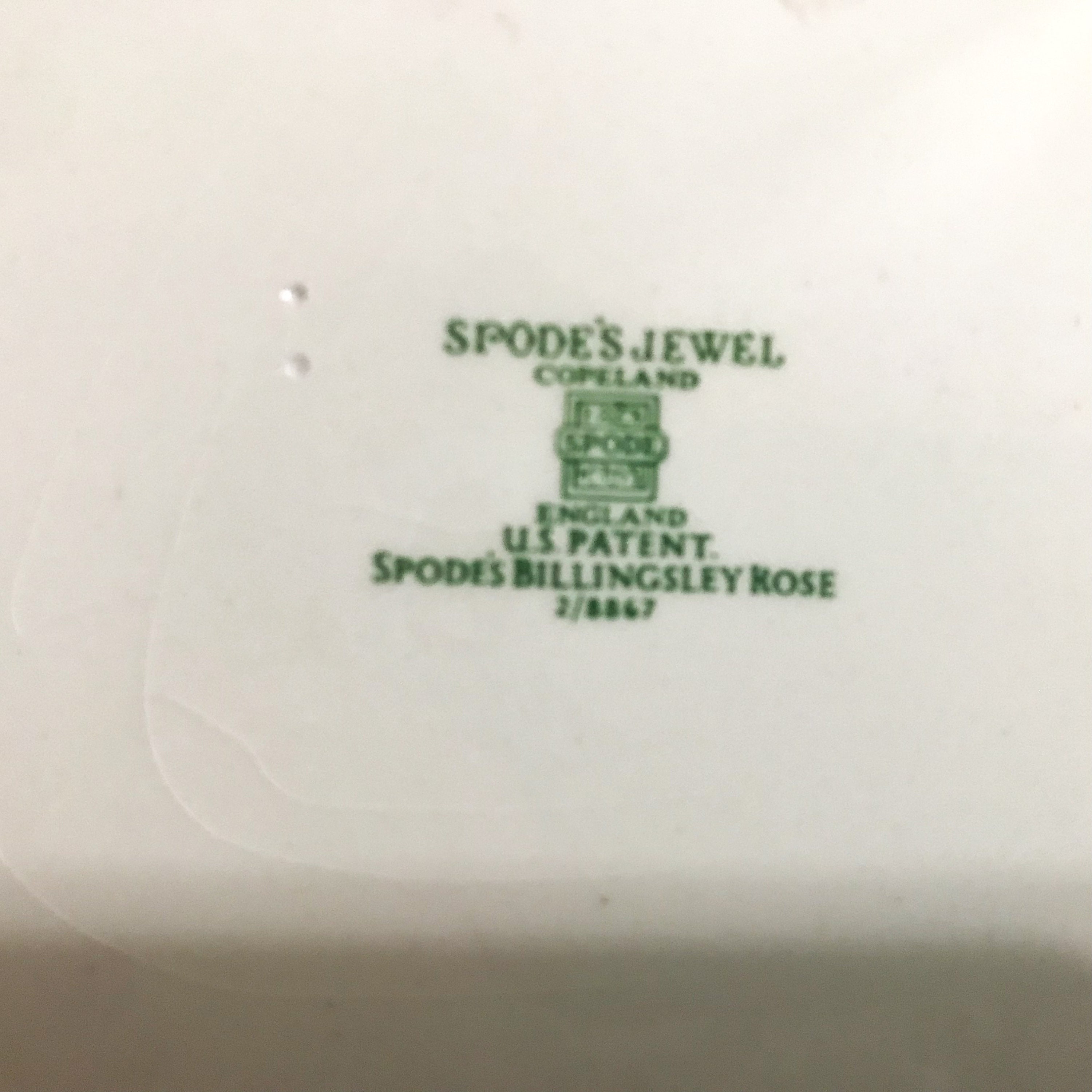 Spode Billingsley Rose Pink Jewel Dinner Plate Green Backstamp 10