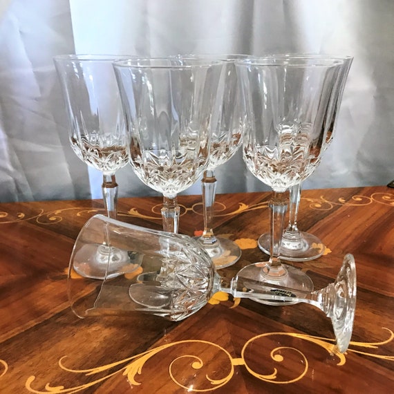 black stem wine glasses Luminarc Domino Black Stem Wine Glass Set