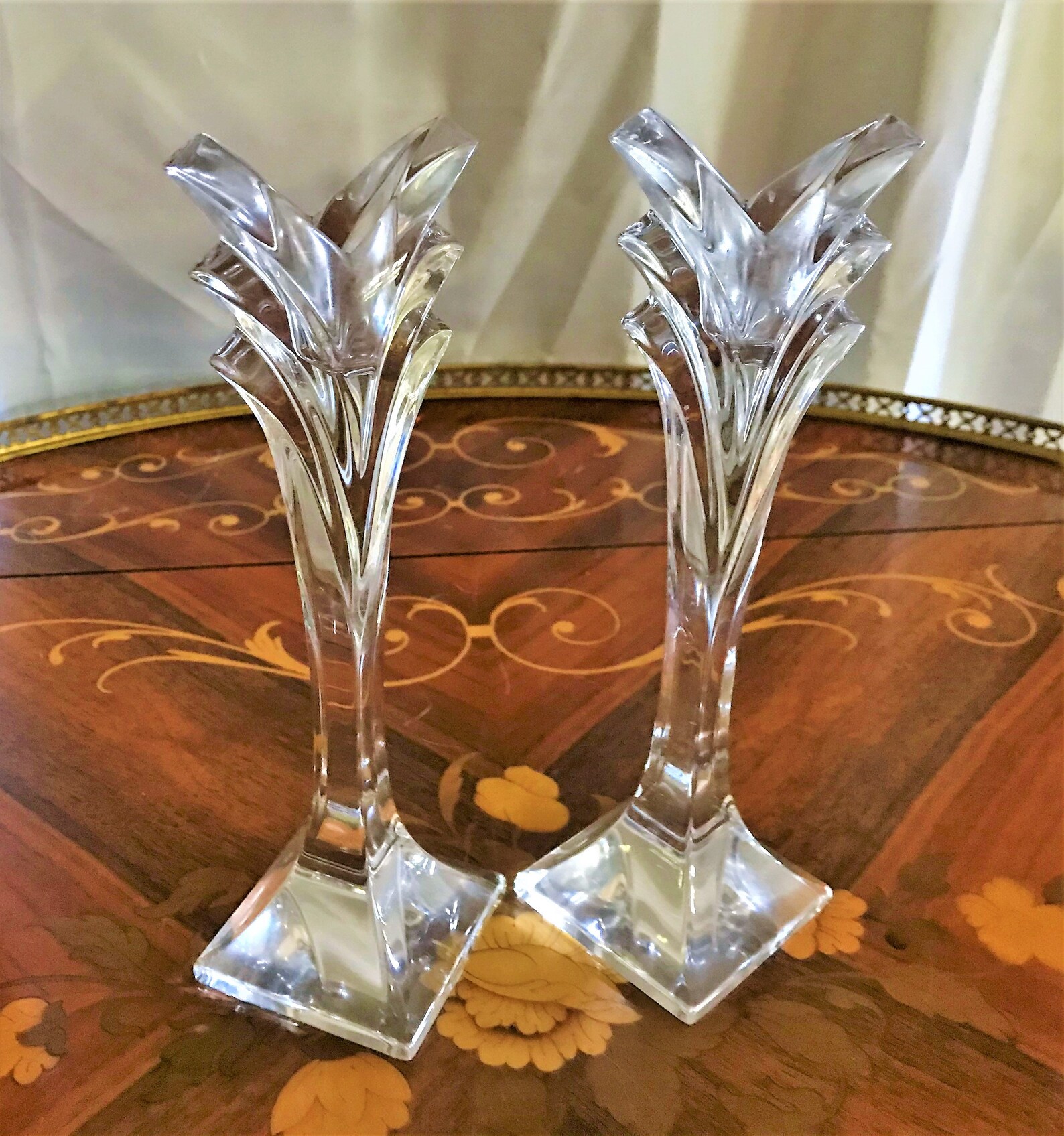 Vintage Mikasa Lead Crystal Candle Holders Pair of Holders Etsy