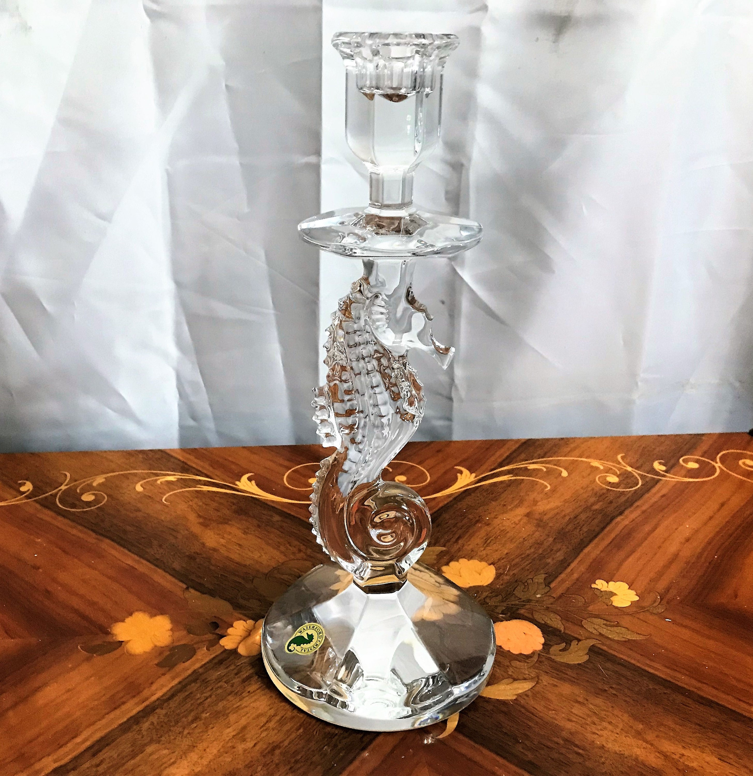 Vintage Waterford Irish Cut Lead Crystal Seahorse Candle Stick Etsy