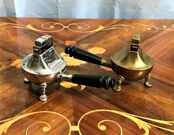 Pair of Vintage ASR Table Lighters, 1950s Three Footed Lighters
