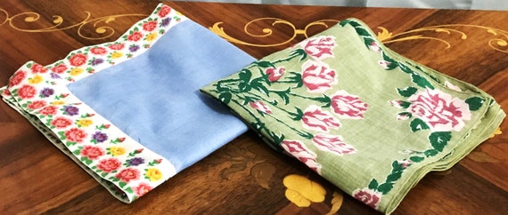 Two Vintage Handkerchiefs, Vintage Hankies, Flora… - image 7