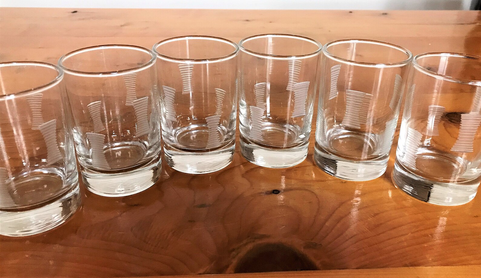 Vintage Libbey Clear Glass Lowball Glasses Vintage Wheel Cut Etsy