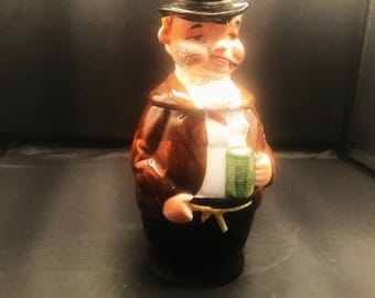 Beer Stein: Man with Hat and Jacket Holding A Beer