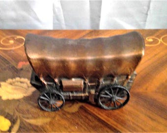 Merchants Bank Coppertone Covered Wagon Coin Bank